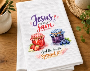 Paño de cocina Jesus Is My Jam, decoración cristiana para la cocina, regalo para cristianos, toalla divertida de Jesús