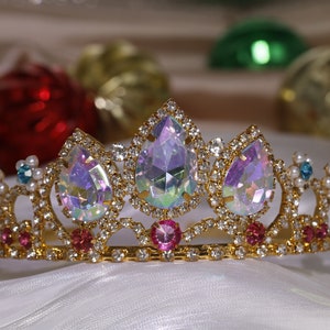 Tiara Princess Crown Rapunzel Crown Hair Band Tiara Pageant Tiara Fairy Birthday Girls Crown Princess Gold Crown Rapunzel Tiara Party Crown