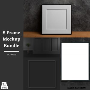Dark Frame Mockup Bundle, Interior Mockups, Frame Mockup Kit, Cutomizable Mockup, Styled Interior Mockups, Editable Mockup