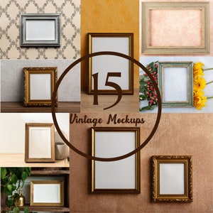 Vintage Frame MockUps |Frame Mock up Bundle |modern Mock Up | Frame Art print Mockup JPG Digital Download