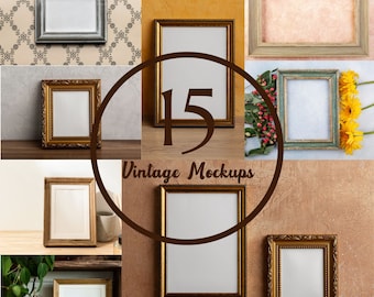 Vintage Frame MockUps |Frame Mock up Bundle |modern Mock Up | Frame Art print Mockup JPG Digital Download