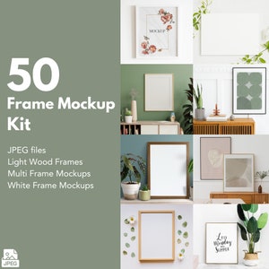 Boho Frame Mockup Bundle: Art Display (JPEG Digital Download)