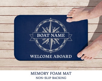 Nautical Boat Mat, Family Mat, Boat Gifts for Sailors, Welcome Aboard Mat, Yacht Decor