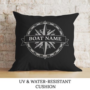 Boat Pillow, Nautical Cushion, Boat Gift, Compass Pillow, Coastal Pillow, Boating Decor