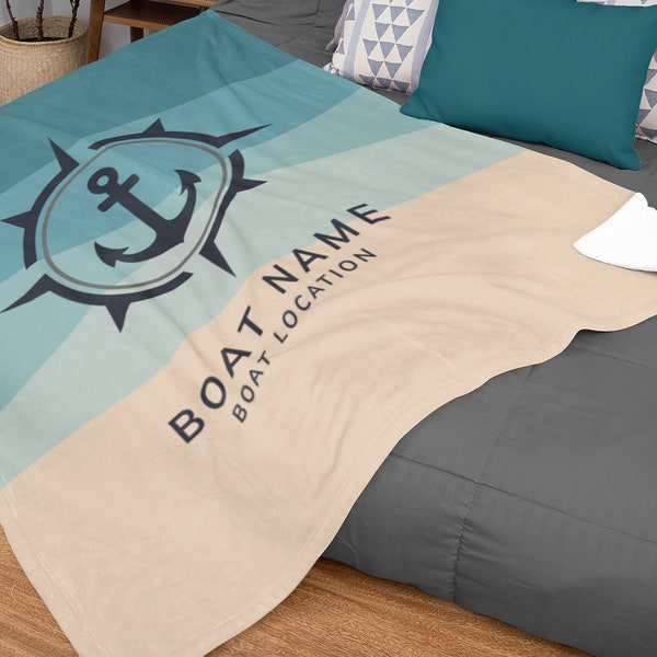 Boat Accessories, Nautical Blanket, Boat Gift, Boat Anchor Bedding, Lake House Decor