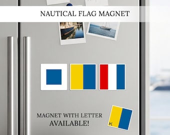 Nautical Code Flag Vinyl Refrigerator Magnet: Sailor Captain Gift, Marine Kitchen Decor
