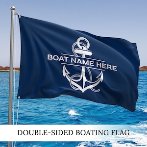 Nautical Double Sided Flag for Boats, Custom Boat Name Flag, Personalized Boat Gift, Marine Decor, Perfect Gift for Boaters, Sailing Decor