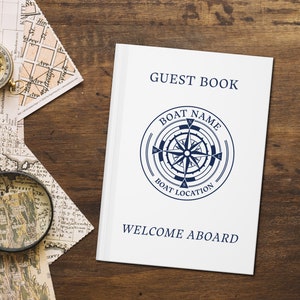 Boating Guest Book, Boat Gifts, Boat Journal, Nautical Notebook, Captains Log