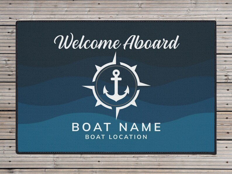 Anchor Boat Mat Heavy Duty Aboard Nautical Yatch Mat Etsy