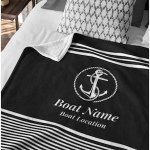Nautical Decor, Boat Gifts, Personalize Blanket for Boaters, Custom Boat Blanket, Sailboat Gift