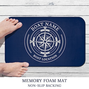 Custom Nautical Mat, Personalised Boat Accessories, Sailing Gift for New Boat Owner