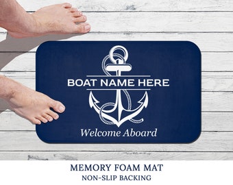 Regalo personalizado para barco, Alfombra de barco personalizada, Accesorios para barcos náuticos, Regalo de barco para hombres