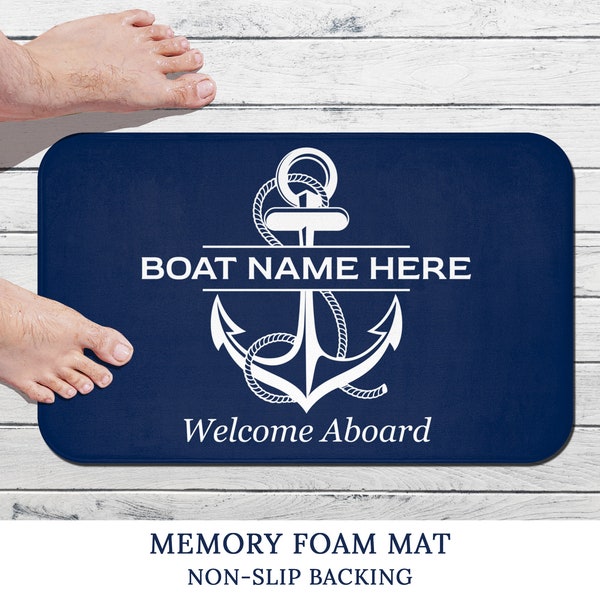 Custom Gift for Boat, Personalized Boat Mat, Nautical Boat Accessories, Boat Gift for Men