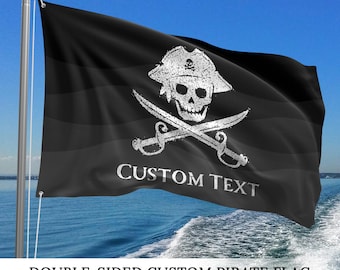 Custom Pirate Flag, Personalized Jolly Roger, Boat Skull Decor