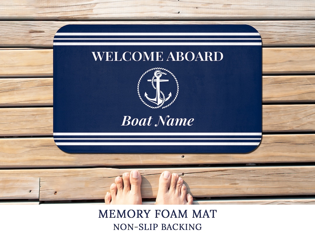 Boat Mat Personalized, Aboard Mat, Custom Boat Rug, Nautical
