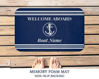 Tappetino per barca personalizzato: benvenuto a bordo, decorazioni nautiche