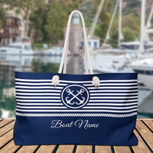 Boat Canvas Bag, Nautical Tote Bag, Custom Anchor Bag, Boat Gift for Women, Boat Bag