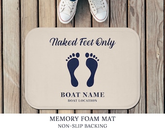 Keine Schuhmatte, Bootsmatte, Bootszubehör, Nur nackte Füße, Nautische Geschenke, Nautische Matte, Yacht Geschenk
