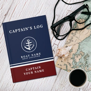 Custom Log Book for Boat, Sail Boat Journal, Captain&#39;s Log Book, Yacht Gift for Men