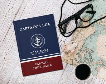 Custom Log Book for Boat, Sail Boat Journal, Captain's Log Book, Yacht Gift for Men