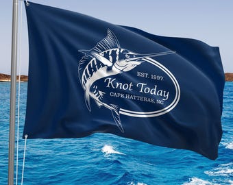 Fishing Boat Flag, Custom Marlin Gift, Personalized Angler Decor, Saltwater Fishing Accessories, Dad Husband Retirement Present