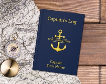 Custom Boat Journal, Boating Diary, Sailing Log Book, Baot Owner Gift, Boat Captain Gift Idea