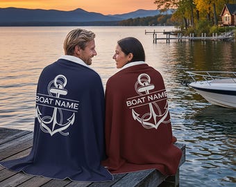 Custom Anchor Boat Blanket: Personalized Nautical Gift for Captains