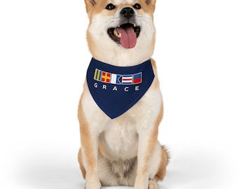 Dog Bandana, Nautical Pet Neckwear, Custom Boat Collar Scarf, Summer Puppy Accessory, Personalized Dog Gift