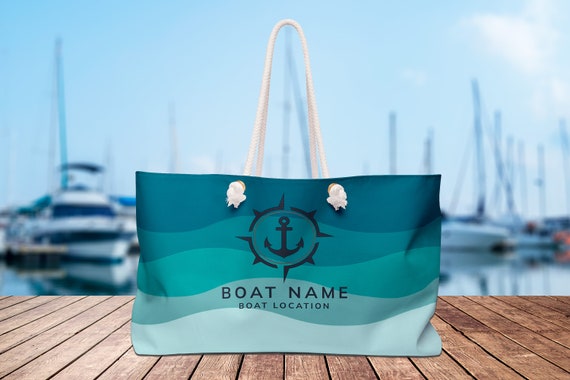 Personalized Boat Tote Bag: Nautical Weekender, Custom Boat Gift