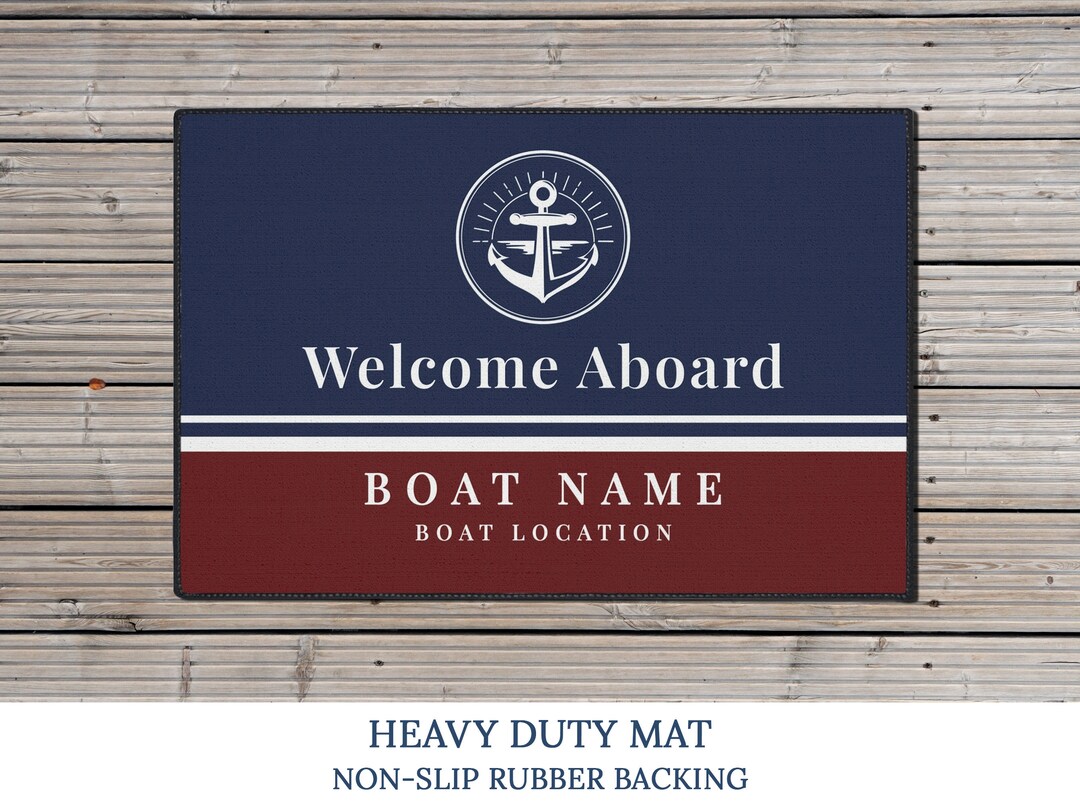 Custom Boat Mat, Heavy Duty Anchor Mat, Boat Owner Gift, Aboard