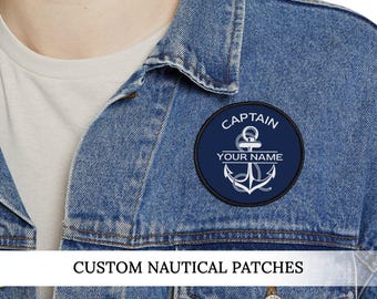 Nautical Patch, Custom Anchor Patch for Boat Owner, Personalized Captain Gift
