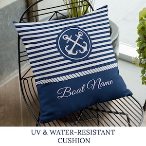 Personalized Boat Pillow: Waterproof Nautical Decor, Sailor Gift