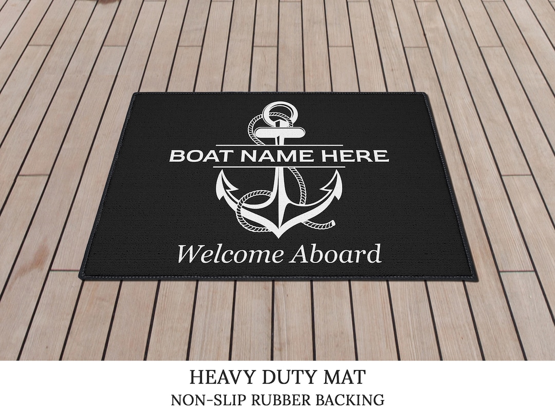 Custom Boat Mat, Boat Gift, Aboard Rug, Nautical Gift