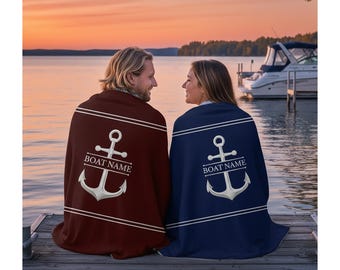 Custom Anchor Boat Plush Blanket: Nautical Gift