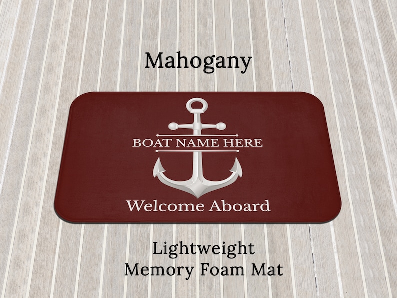 Custom Welcome Mat for Boat, Personalized Boat Gift for Sailors, Nautical Mat for New Boat Owners