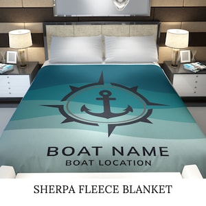 Custom Boat Blanket, Personalized Lake House Blanket, Nautical Blanket for Sailing Lovers
