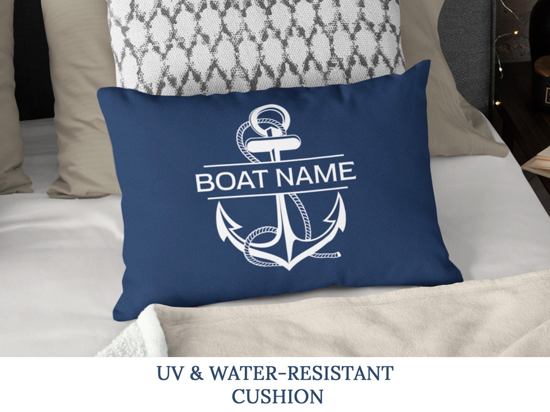 Outdoor Boat Pillow, Boat Gift, Boat Name Pillow, Maritime Cushion