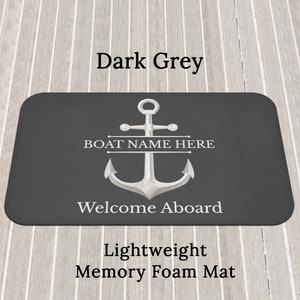 Custom Welcome Mat for Boat, Personalized Boat Gift for Sailors, Nautical Mat for New Boat Owners