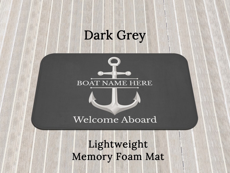 Custom Welcome Mat for Boat, Personalized Boat Gift for Sailors, Nautical Mat for New Boat Owners
