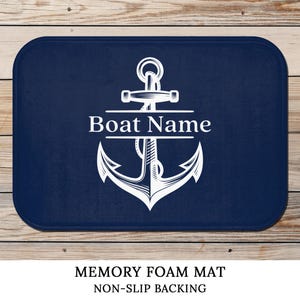 Boat Gift Personalized, Boat Name Mat, Boat Welcome Mat, Welcome Aboard Mat, Boat Owner Rug, Boat Accessories, Nautical Mat
