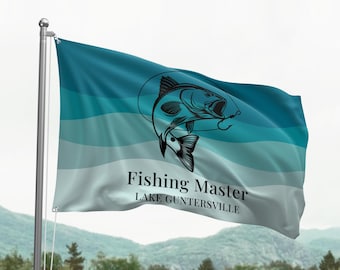 Fishing Boat Flag, Custom Fishing Club Gift, Camp Flag Decor, Dad Husband Retirement Present