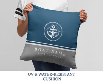 Outdoor Anchor Cushion, Boat Name Pillow, Yacht Outdoor Decor, Custom Family Boat Gifts