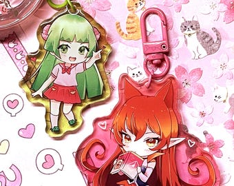 Mairimashita! Iruma-kun: Amelie Azazel and Clara Valac Acrylic Schlüsselanhänger