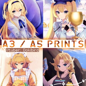 Indie Vtuber : Dokibird, assortiment A5/A3 Poster impression d'art