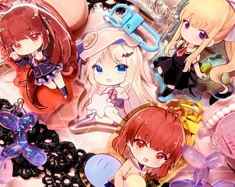 KEY: Little Busters (Kudryavka Noumi (Kud), Rin Natsume), Clannad (Nagisa Furukawa), Air (Misuzu Kamio) Acrylic Keychains