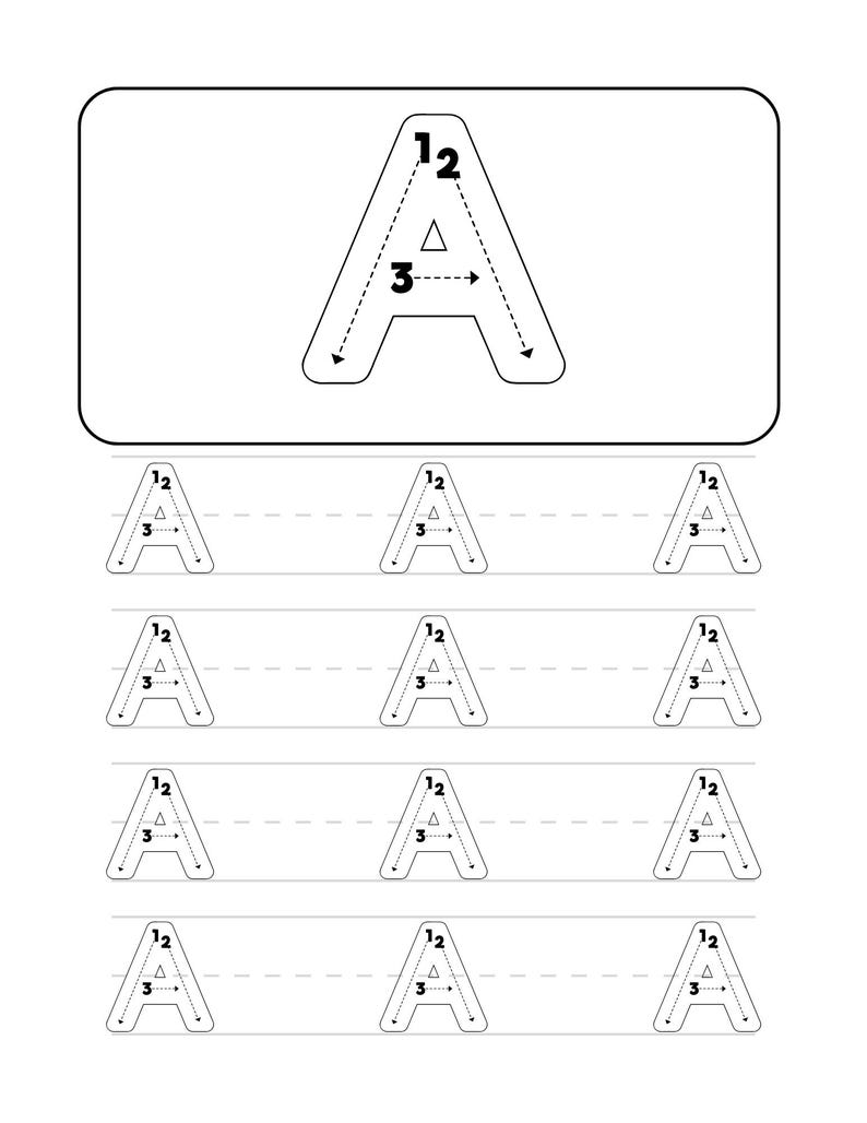 Handwriting Outlines for Alphabet A-Z - Etsy