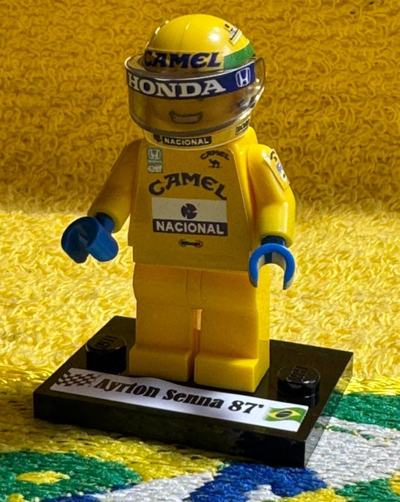 Ayrton Senna Lotus 99T Yellow F1 Formula 1 Grand Prix Pilot Figure
