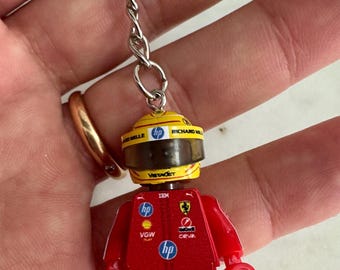 Lewis Hamilton key ring Ferrari 2025 debut red F1 formula 1 grand prix pilot figure driver Super suit helmet minifigure minifigure