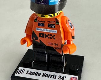 Lando Norris Winner GP Miami Barcelona 2024 McLaren F1 formula 1 grand prix pilot figure driver helmet minifigure minifigure