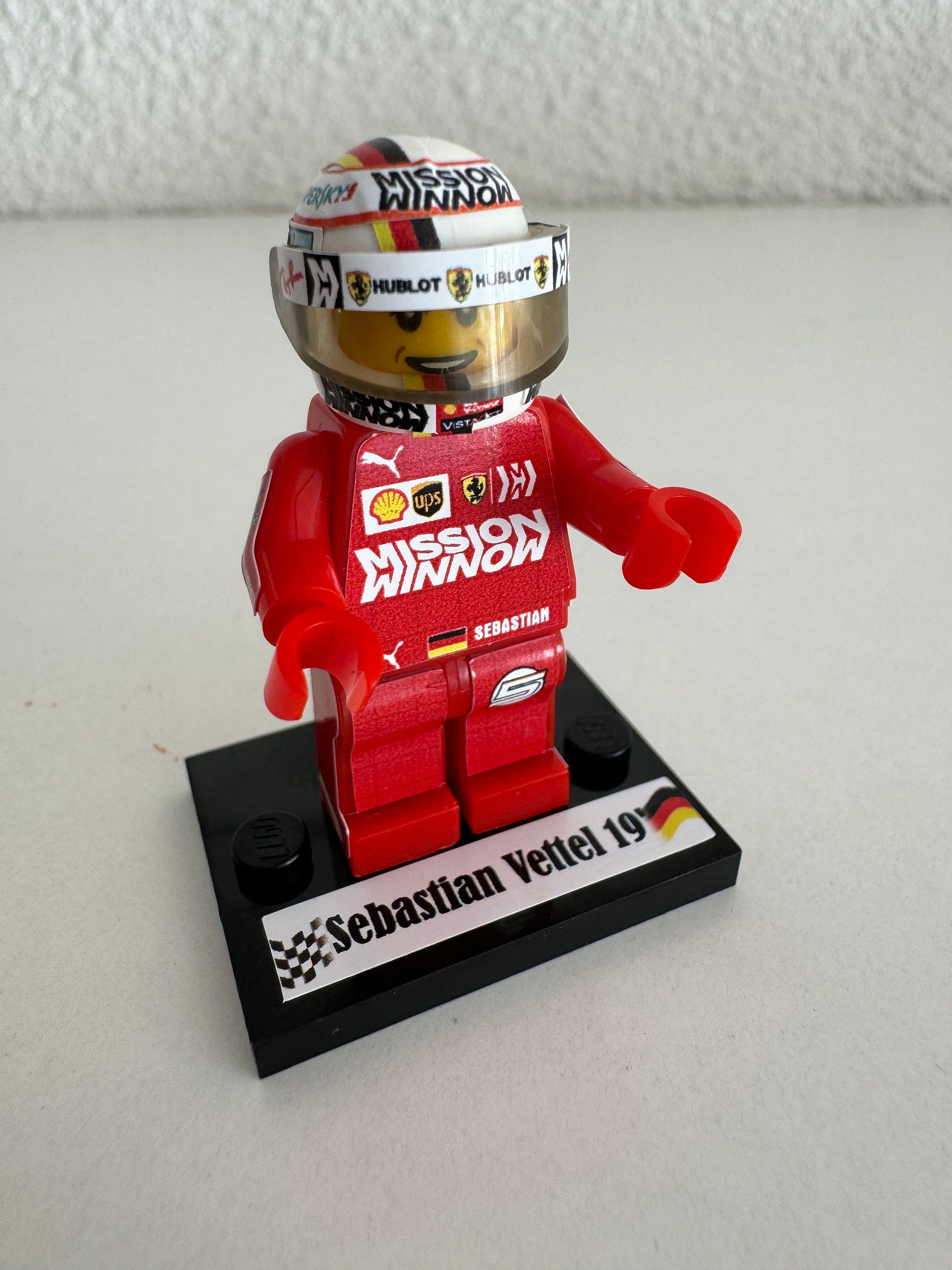 Sebastian Vettel Ferrari F1 Minifigure - Etsy, image size:2250x3000